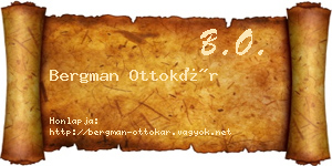 Bergman Ottokár névjegykártya